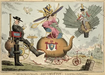Fortbewegung - Gehen mit Dampf, Reiten mit Dampf, Fliegen mit Dampf, veröffentlicht von Thomas McLean, London
